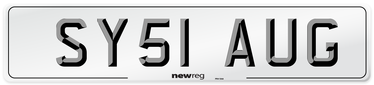 SY51 AUG Number Plate from New Reg